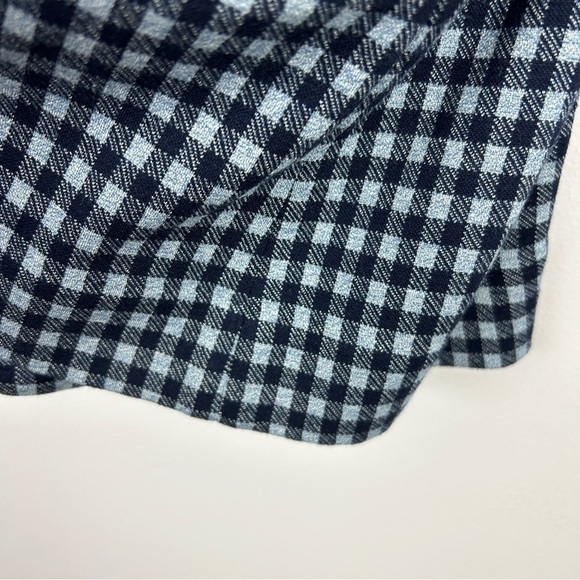 Cabi Checkup Gingham Longline Gold Button Blazer Jacket Medium Navy - Picture 12 of 14